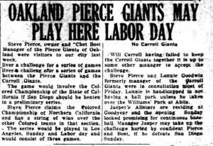 CE-1924-Oakland Pierce Giants May Play Here Labor Day