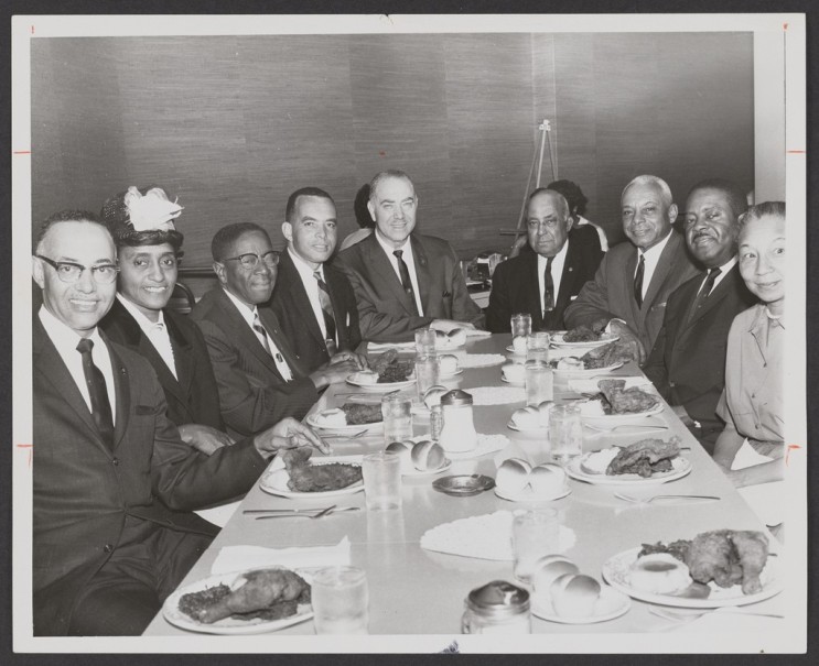 Executives from the Golden State Mutual Life Insurance Company and Reverend Ralph Abernathy-1964